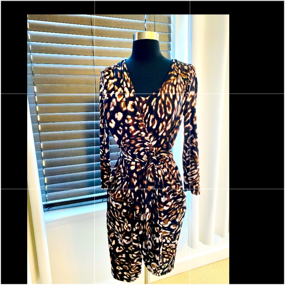 ❌SOLD! BCBG Animal Print Wrap Dress